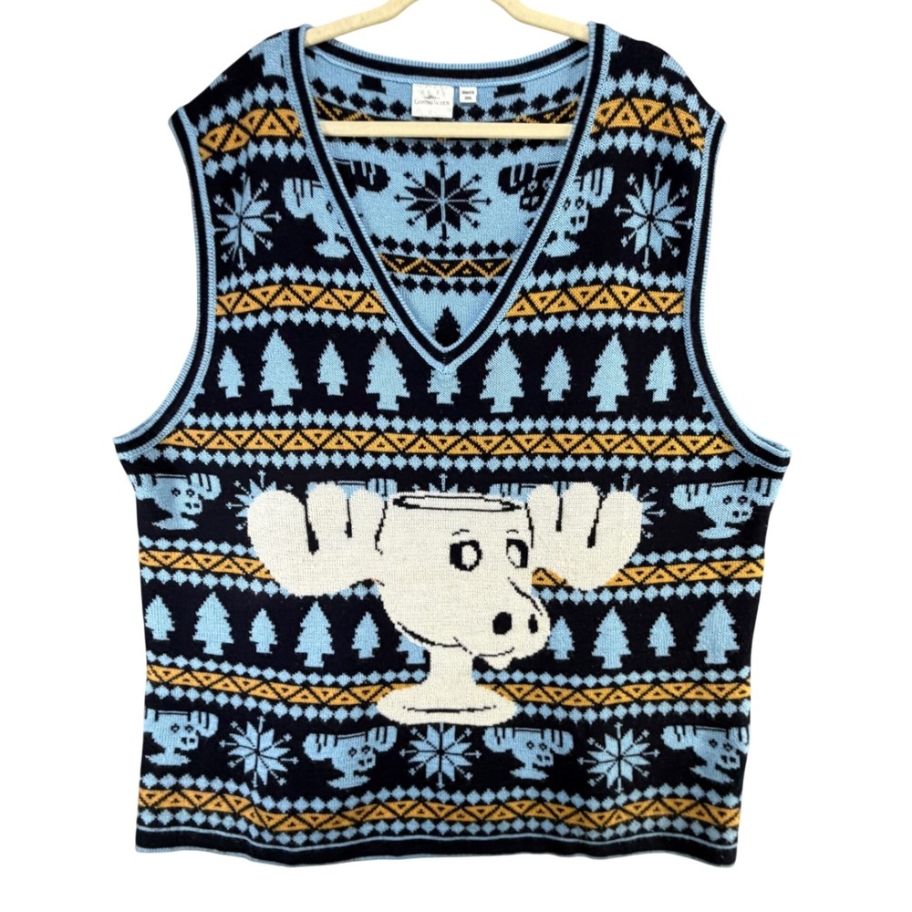 National Lampoon Christmas Vacation Marty Moose Ugly Sweater Vest 3XL Holiday